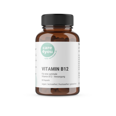 Sie sehen eine Packung Vitamin B12 500 µg Kapseln, 60 Stk, Produktbild: 01 Vitamin B12 500 µg Kapseln, 60 Stk, A-Nr.: 8036954 - 01