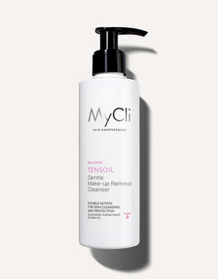 Sie sehen eine Packung MyCli Sensaging Tensoil Sanfte Gesichtsreinigung & Make-up Entferner, 200 ml, Produktbild: 02 MyCli Sensaging Tensoil Sanfte Gesichtsreinigung & Make-up Entferner, 200 ml, A-Nr.: 8038634 - 02