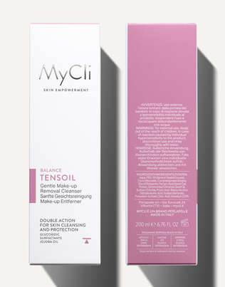 Sie sehen eine Packung MyCli Sensaging Tensoil Sanfte Gesichtsreinigung & Make-up Entferner, 200 ml, Produktbild: 03 MyCli Sensaging Tensoil Sanfte Gesichtsreinigung & Make-up Entferner, 200 ml, A-Nr.: 8038634 - 03